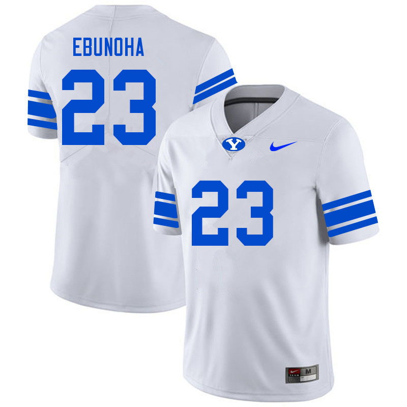 Men #23 Chika Ebunoha BYU Cougars College Football Jerseys Sale-White
